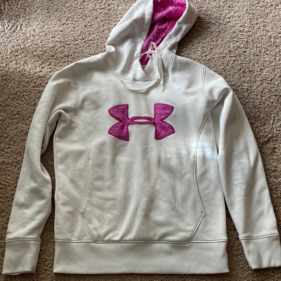 Pink & White Under Armour Hoddie - Picture 1 of 3
